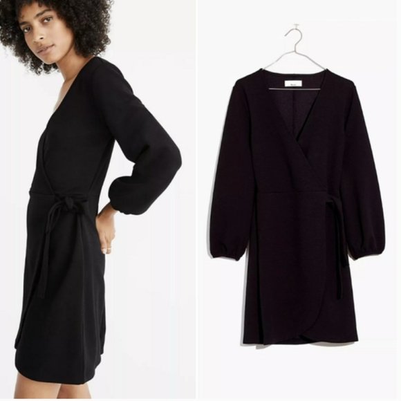 Madewell Long Sleeve Faux Wrap Dress Small - Picture 2 of 6